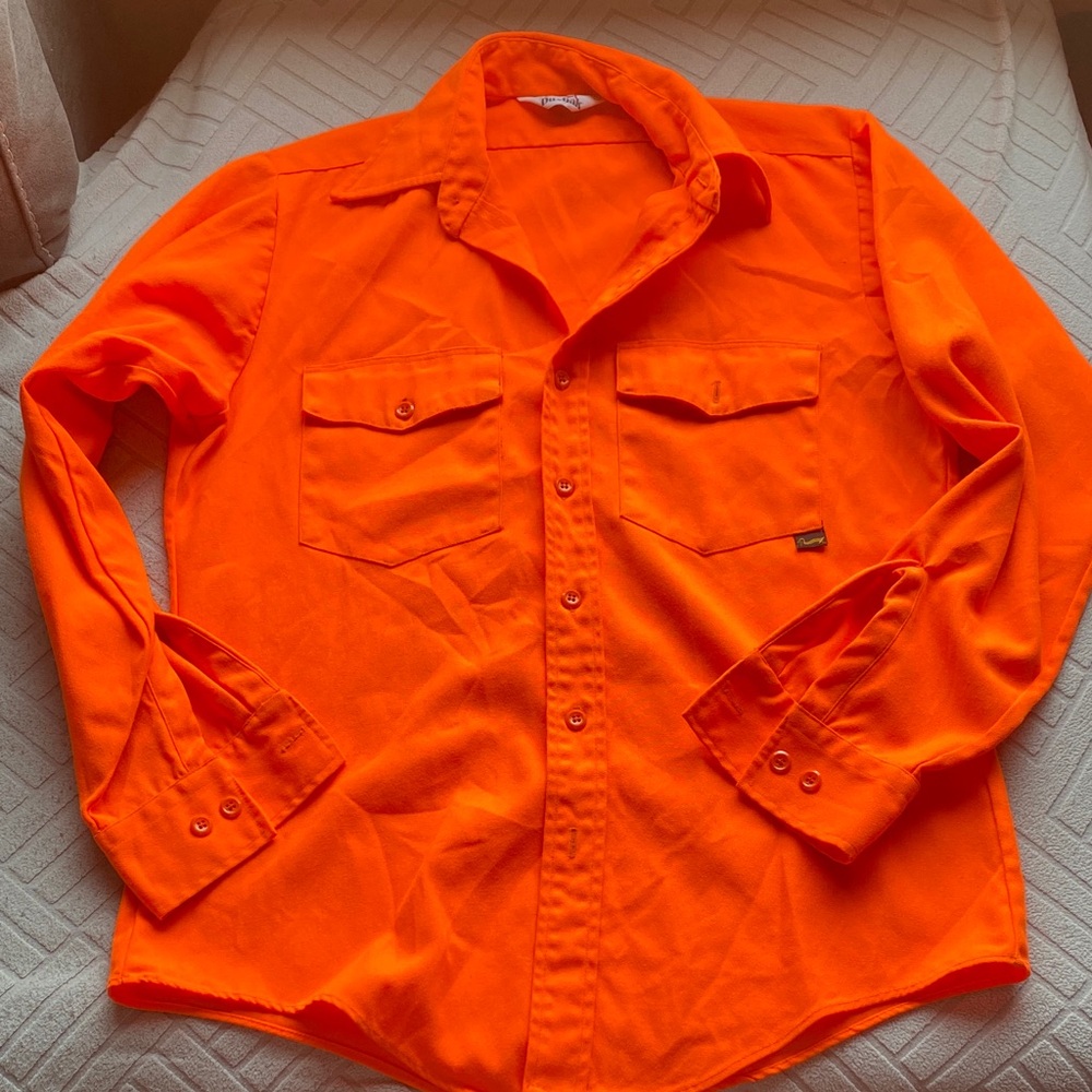 Duxbak Orange Button-Up Shirt